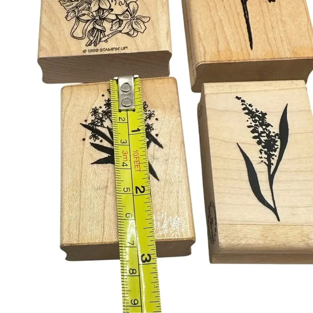 Floral Rubber Stamps 7 Pc Medium Scrapbooking Crafting Teacher School